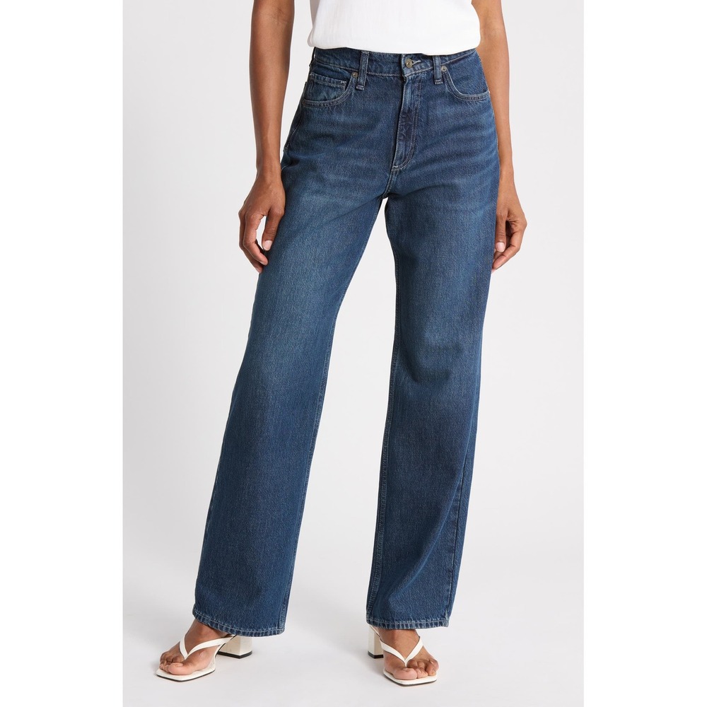 Rag & Bone Shannon High-Rise Relaxed Straight Leg Jeans Dark Blue 28/6 NEW NWT